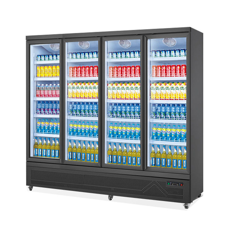 Display de boissons en verre à quatre portes refroidisseur de supermarché Display réfrigérateur avec technologie de refroidissement pour le stockage des boissons