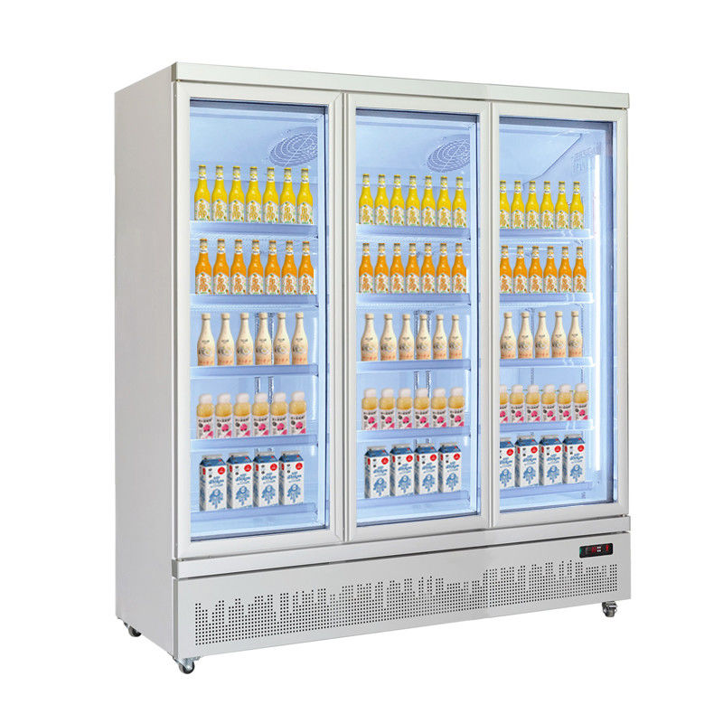 Display de boissons en verre à quatre portes refroidisseur de supermarché Display réfrigérateur avec technologie de refroidissement pour le stockage des boissons