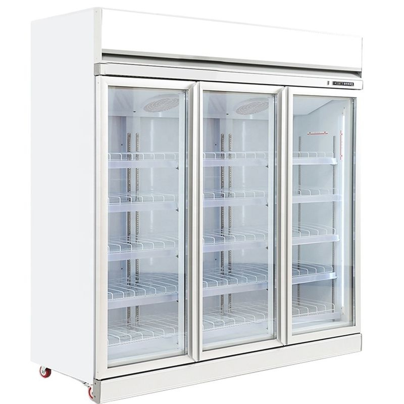 Écran de porte en verre commercial Vitrine Boisson Rafraîchisseur de boisson commercial Écran réfrigérateur Écran congélateurs