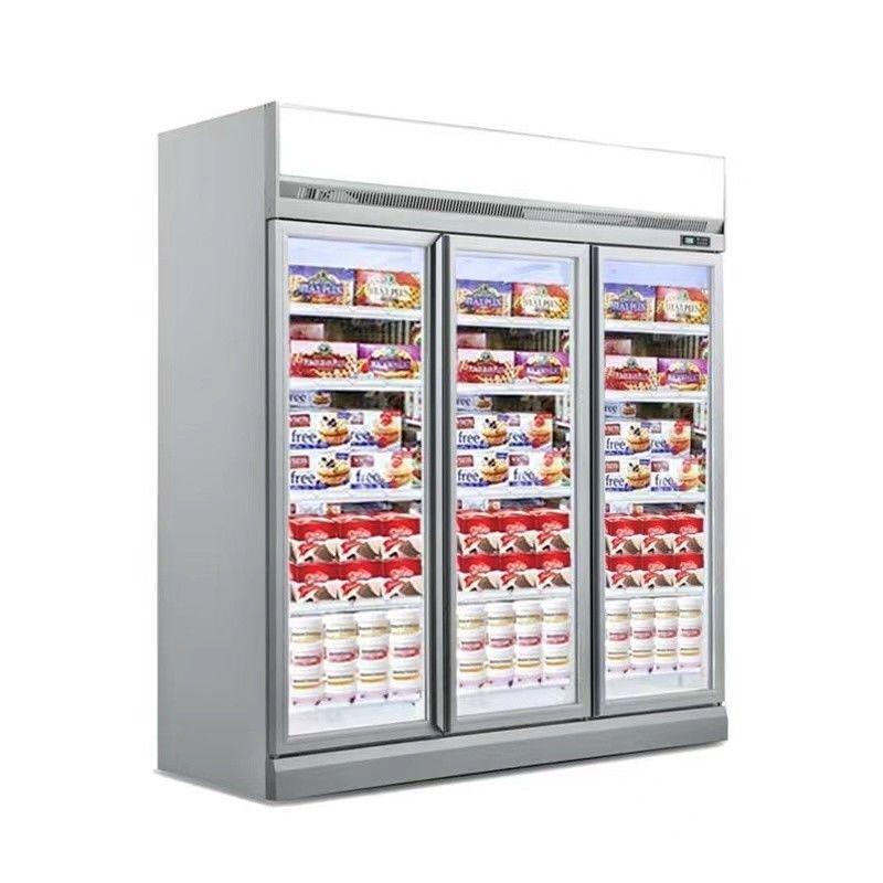 Écran de porte en verre commercial Vitrine Boisson Rafraîchisseur de boisson commercial Écran réfrigérateur Écran congélateurs