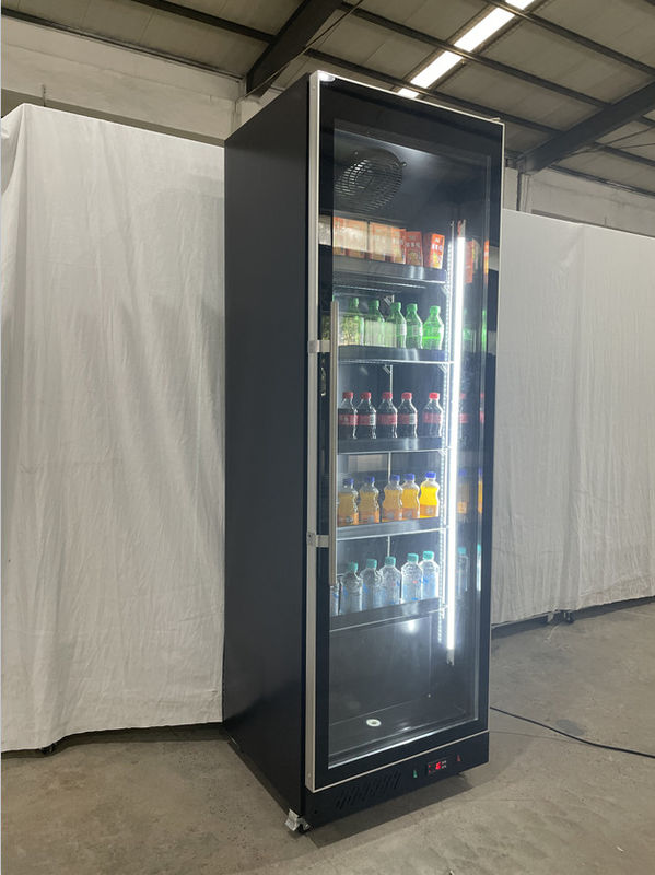Vitrine réfrigérée commerciale 560L à porte vitrée simple de luxe pour boissons, unité de refroidissement pour supermarché, refroidisseur d'air