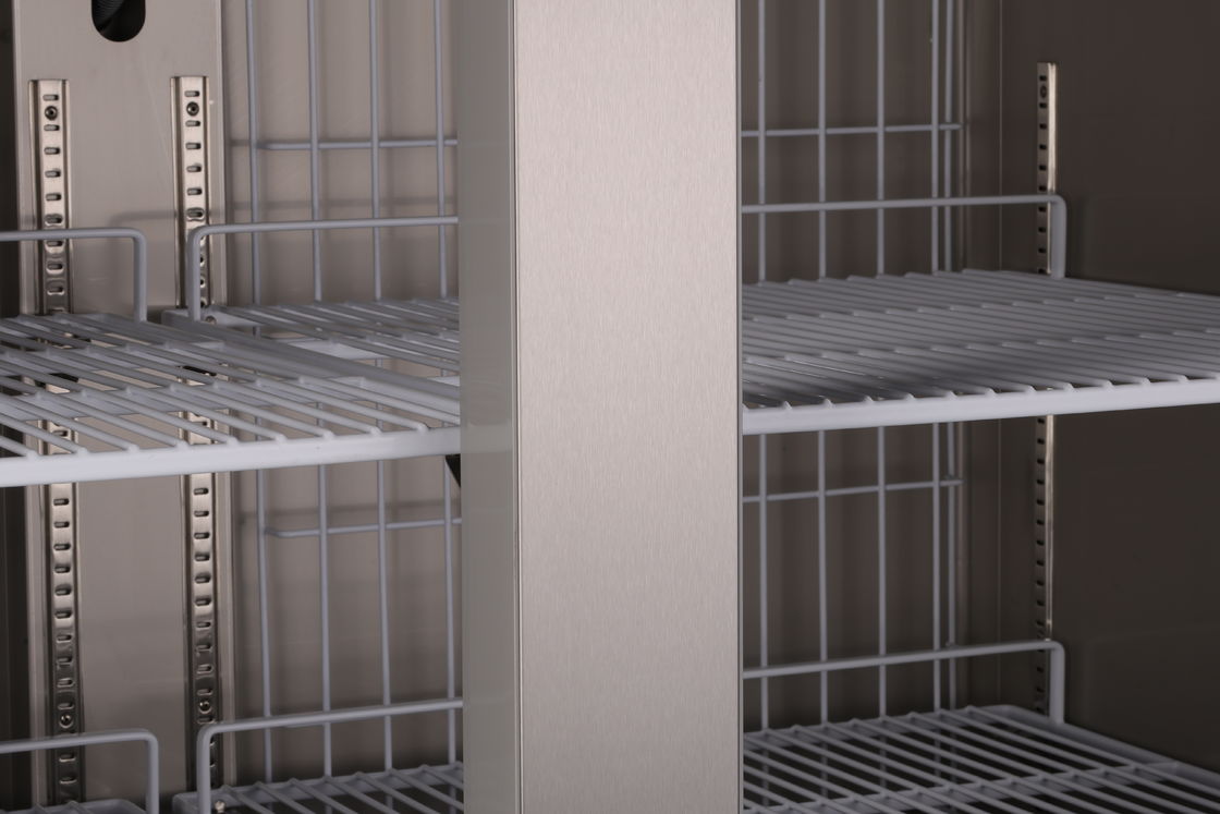 Congélateur Coffre Dégivrage Automatique Réfrigérateur Commercial 2 Portes Réfrigérateur Vertical en Acier Inoxydable Pour Hôtel