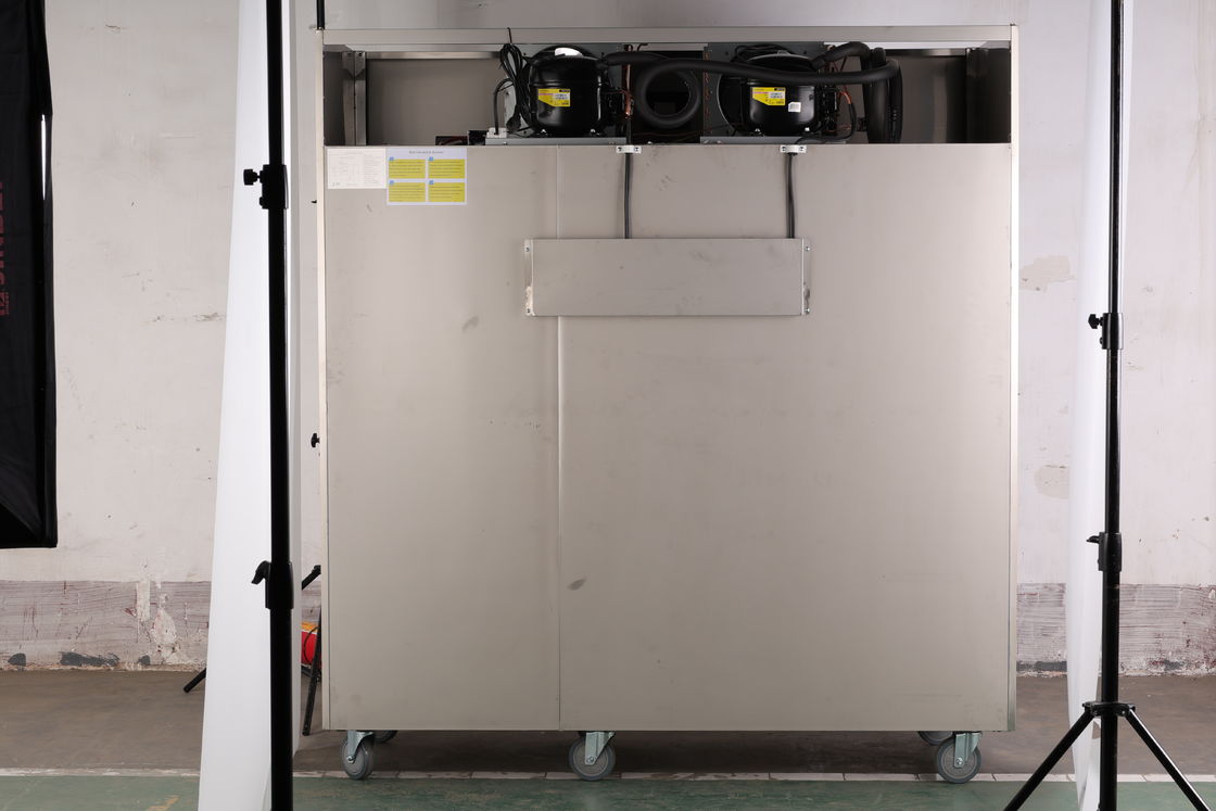 Congélateur Coffre Dégivrage Automatique Réfrigérateur Commercial 2 Portes Réfrigérateur Vertical en Acier Inoxydable Pour Hôtel